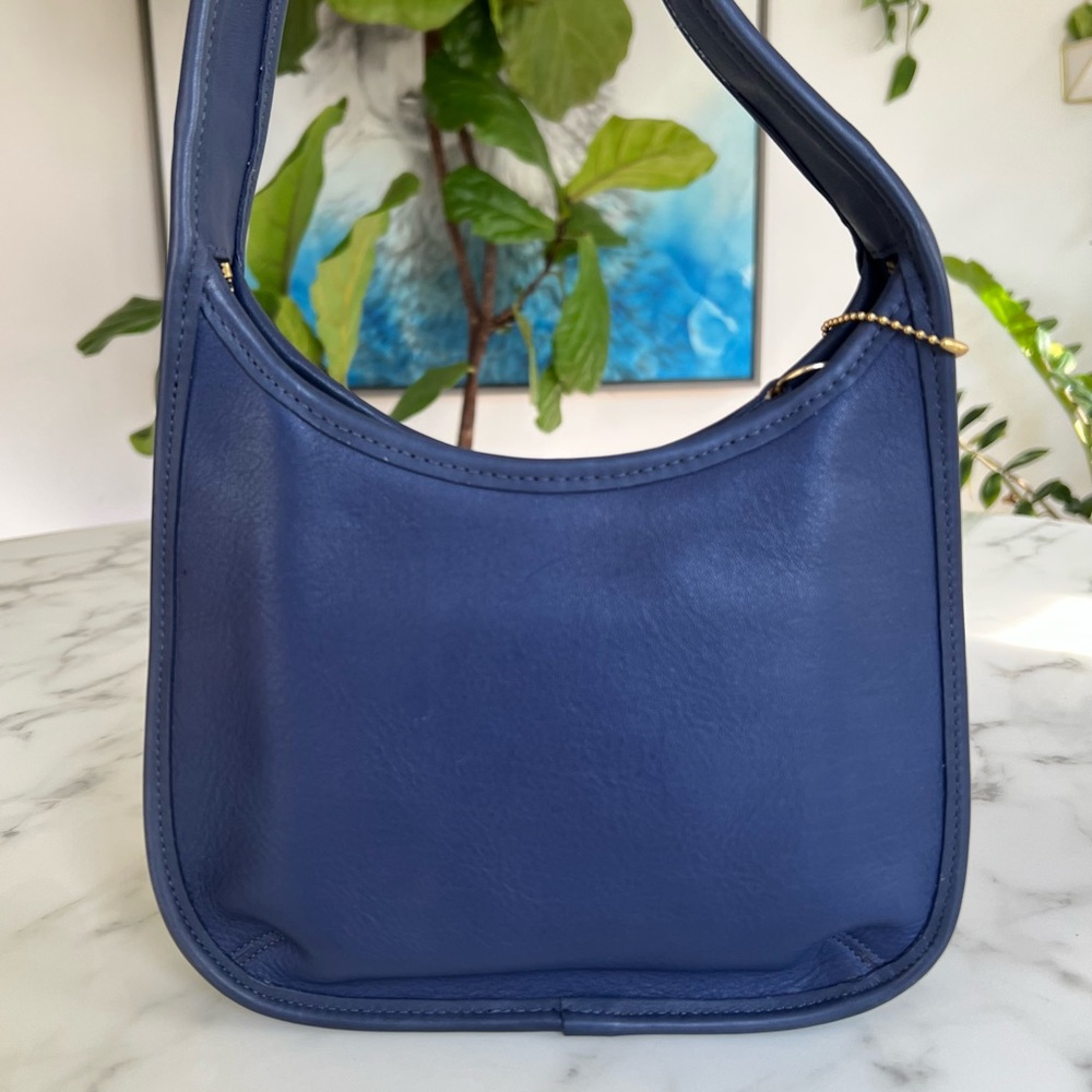 COACH Vintage Ergo Mini Zip 9020 Leather Shoulder Bag 1997 True Blue 90's USA - Picture 4 of 15